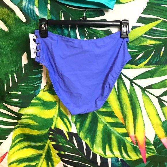 NWT $52 SO Juniors Medium Purple Orange Green Colorful Bikini Swimwear Set - Picture 5 of 9